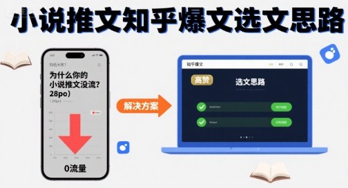 为什么你的小说推文没流量？小说推文知乎爆文选文思路-第一资源库