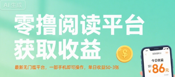 零撸阅读平台获取收益,最新无门槛平台,一部手机即可操作,单日收益50-3张【揭秘】-第一资源库
