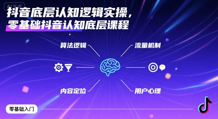 抖音底层认知逻辑实操,零基础抖音认知底层课程-第一资源库