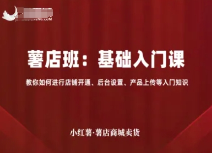 小红薯薯店商城卖货,基础入门课,教你如何进行店铺开通、后台设置、产品上传等入门知识-第一资源库