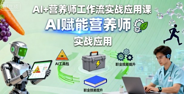 AI+营养师工作流实战应用课,AI赋能营养师-第一资源库