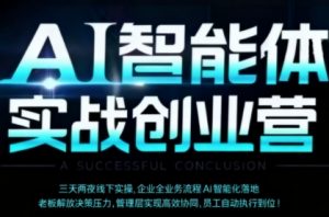 AI智能体实体战创业营(深圳9月23-25日),多维度助力老板、管理层、员工提升效能-第一资源库