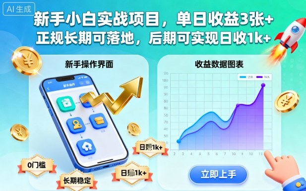 新手小白实战项目,单日收益3张+,正规长期可落地,后期可实现日收1k+【揭秘】-第一资源库