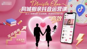 同城相亲抖音运营课,从入门到精通的实战指南,快速高效匹配对象-第一资源库