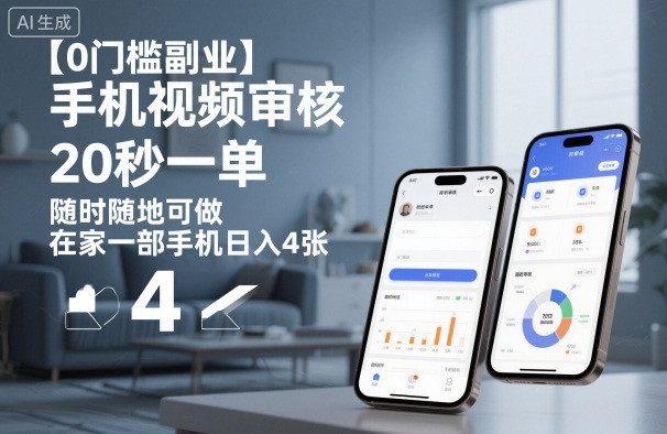 【0门槛副业】手机视频审核,20秒一单,随时随地可做,在家一部手机日入4张【揭秘】-第一资源库