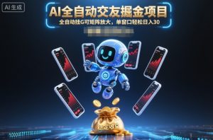 AI全自动交友掘金项目，全自动挂G可矩阵放大，单窗口轻松日入30+【揭秘】-第一资源库