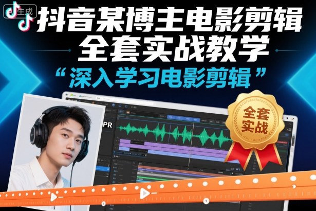 抖音某博主电影剪辑全套实战教学,深入学习电影剪辑-第一资源库