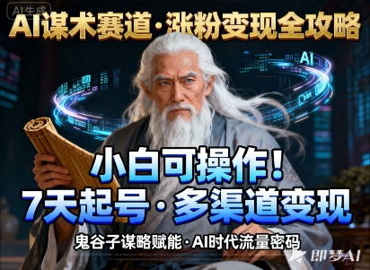 AI谋术赛道,涨粉快速,变现方式多样,小白可操作-第一资源库