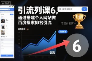 引流系列课6，通过搭建个人网站做百度搜索排名引流-第一资源库