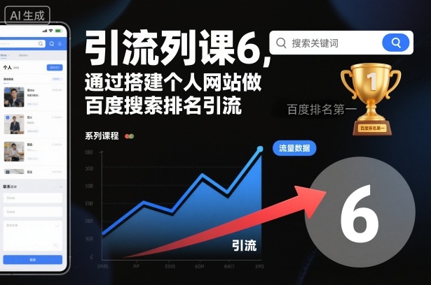 引流系列课6,通过搭建个人网站做百度搜索排名引流-第一资源库
