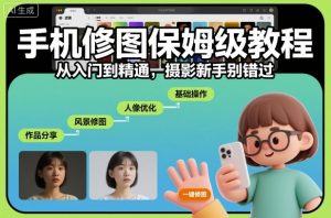 手机修图保姆级教程,从入门到精通,摄影新手别错过-第一资源库