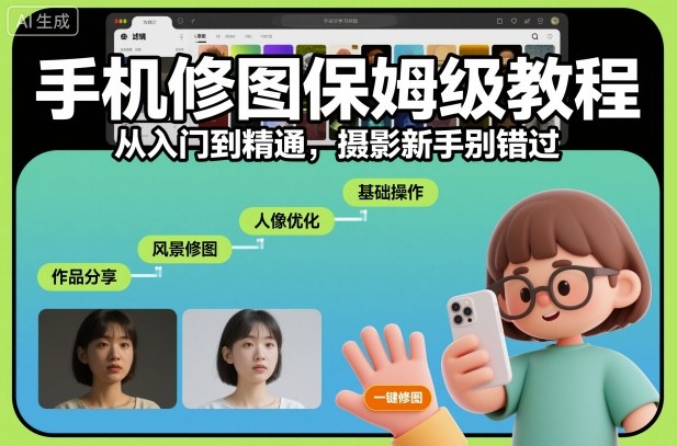 手机修图保姆级教程,从入门到精通,摄影新手别错过-第一资源库