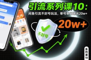 引流系列课10:闲鱼引流不封号玩法,单号单日曝光20w+-第一资源库
