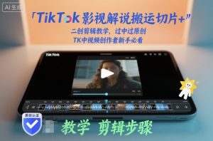 TikTok影视解说搬运切片+二创剪辑教学,过中过原创,TK中视频创作者新手必看-第一资源库