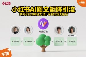 小红书AI图文矩阵引流,学习小红书专业打法,全程干货无废话-第一资源库