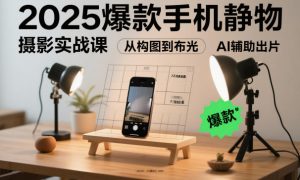 2025爆款手机静物摄影实战课,从构图到布光,不用贵设备,AI辅助出片-第一资源库
