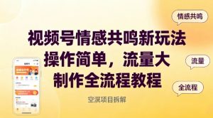 视频号情感共鸣新玩法,操作简单,流量大,制作全流程教程-第一资源库