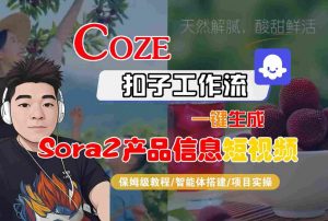Coze扣子智能体工作流一键生成“SORA2产品信息“短视频,全流程保姆级教学-第一资源库