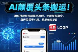AI颠覆头条搬运!黑科技软件自动搞定原创,无需任何指令。每天仅需半小时,稳定收益3张【揭秘】-第一资源库