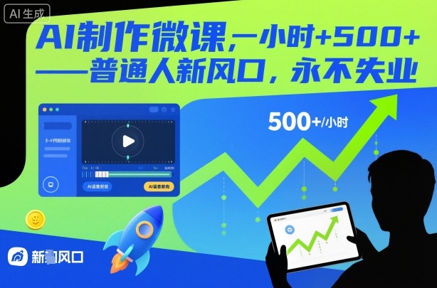 AI制作微课,一小时5张+,普通人新风口,永不失业-第一资源库