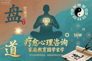 疗愈心理咨询，家庭教育国学玄学，月入50个商业复盘，最底层的商业打法-第一资源库