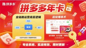 拼多多年卡,拼多多全链路运营底层逻辑,超级爆单术【更新10月】-第一资源库