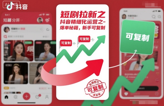 短剧拉新之抖音精细化运营之爆单秘籍,新手可复制-第一资源库