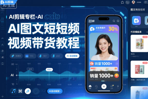 AI剪辑专栏-AI图文短视频带货教程-第一资源库