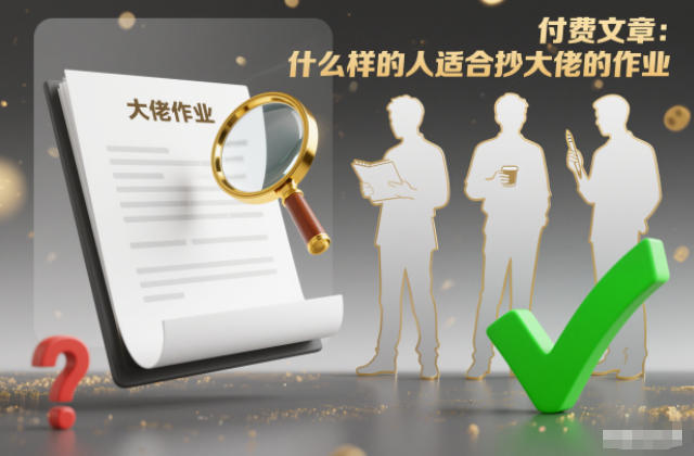 付费文章:什么样的人适合抄大佬的作业?-第一资源库