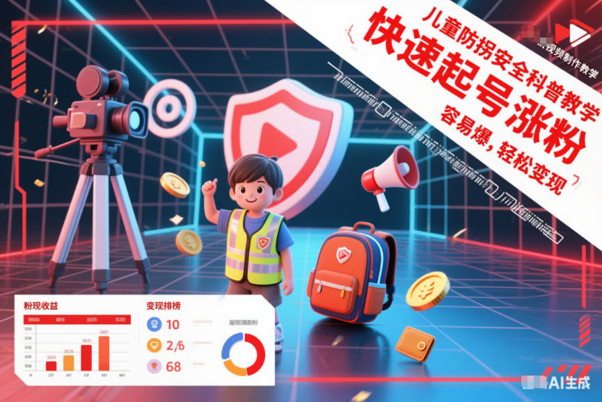 儿童防拐安全科普知识视频制作教学,快速起号涨粉,容易爆,轻松变现-第一资源库
