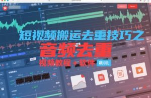 短视频搬运去重技巧之音频去重,视频教程+软件-第一资源库