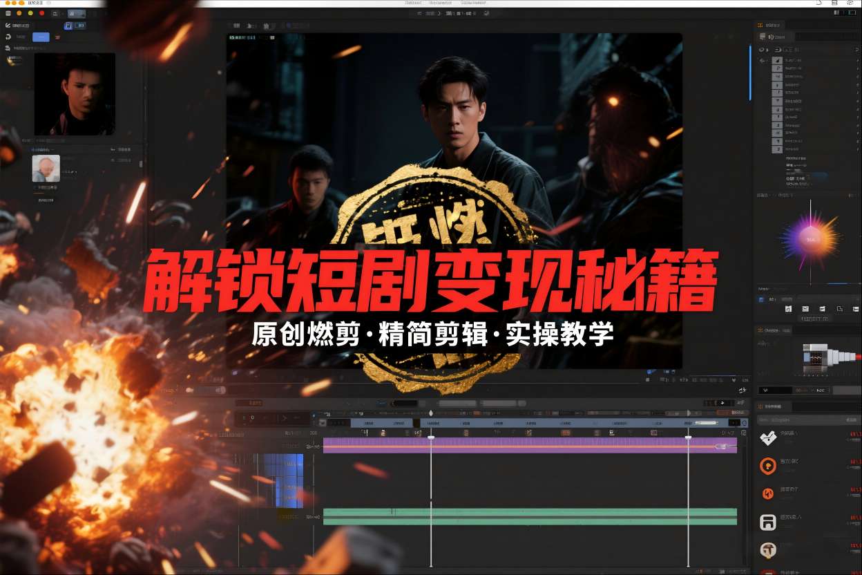 短剧拉新之原创燃剪精简剪辑实操课,解锁短剧变现秘籍-第一资源库