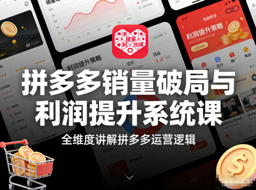 拼多多销量破局与利润提升系统课,全维度讲解拼多多运营逻辑-第一资源库