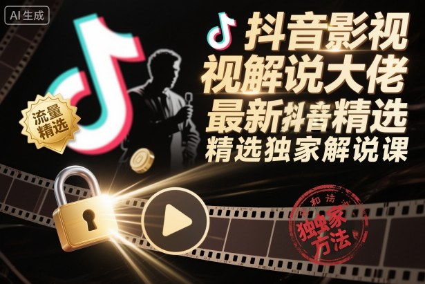 抖音影视解说大佬最新抖音进精选和独家方法,精选独家解说课(更新12月)-第一资源库