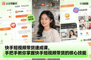 快手短视频带货速成课,手把手教你掌握快手短视频带货的核心技能-第一资源库