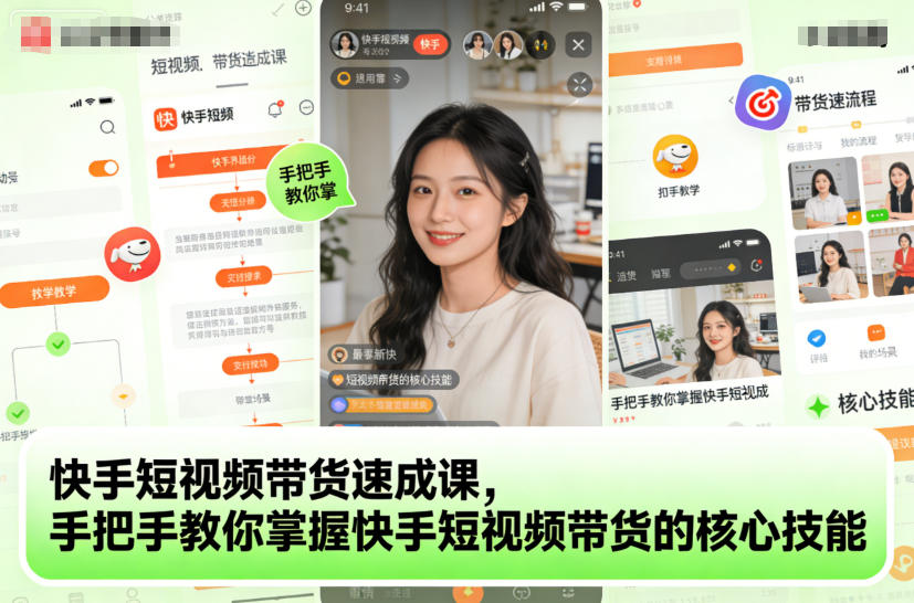 快手短视频带货速成课,手把手教你掌握快手短视频带货的核心技能-第一资源库