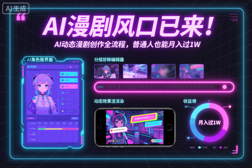 AI漫剧风口已来!AI动态漫剧创作全流程,普通人也能月入过1W-第一资源库