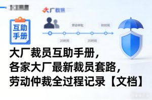大厂裁员互助手册，各家大厂最新裁员套路，劳动仲裁全过程记录【文档】-第一资源库
