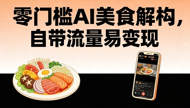 零门槛AI美食解构,自带流量易变现-第一资源库