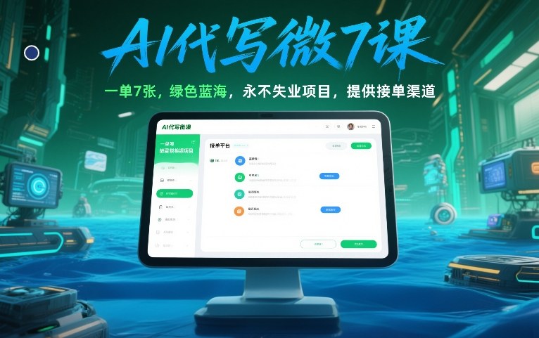 AI代写微课,一单7张,绿色蓝海,永不失业项目,提供接单渠道!-第一资源库