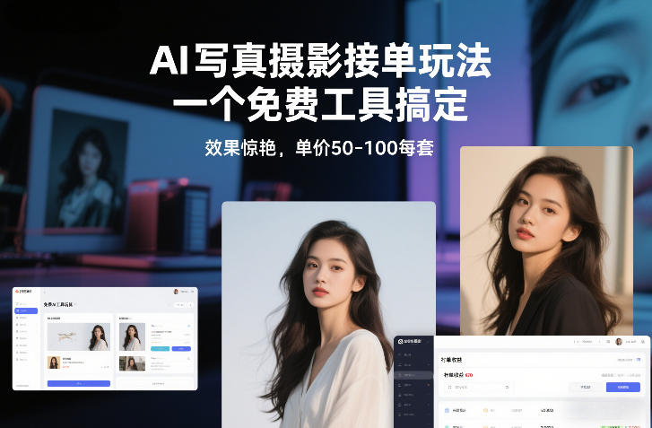 AI写真摄影接单玩法,一个免费工具搞定,效果惊艳,单价50-100每套-第一资源库
