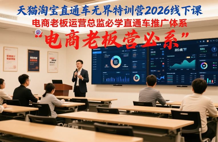 天猫淘宝直通车无界特训营2026线下课,电商老板运营总监必学直通车推广体系-第一资源库