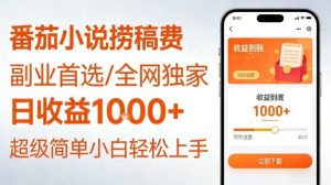 全网独家!番茄小说捞稿费,日收益1k+,副业必看,小白易上手,超级简单【揭秘】-第一资源库