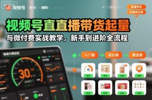视频号直播带货起量与微付费实战教学,新手到进阶全流程(更新)-第一资源库
