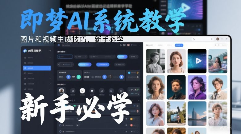 即梦AI系统教学,图片和视频生成技巧,新手必学-第一资源库