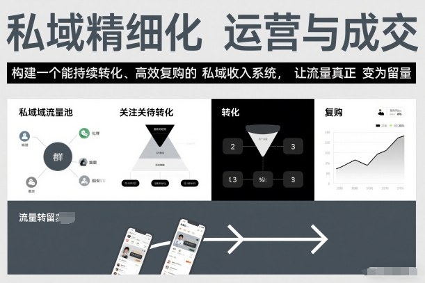 私域精细化运营与成交,构建一个能持续转化、高效复购的私域收入系统,让流量真正变为留量-第一资源库