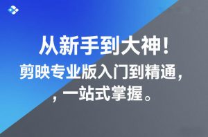 从新手到大神！剪映专业版入门到精通，一站式掌握-第一资源库